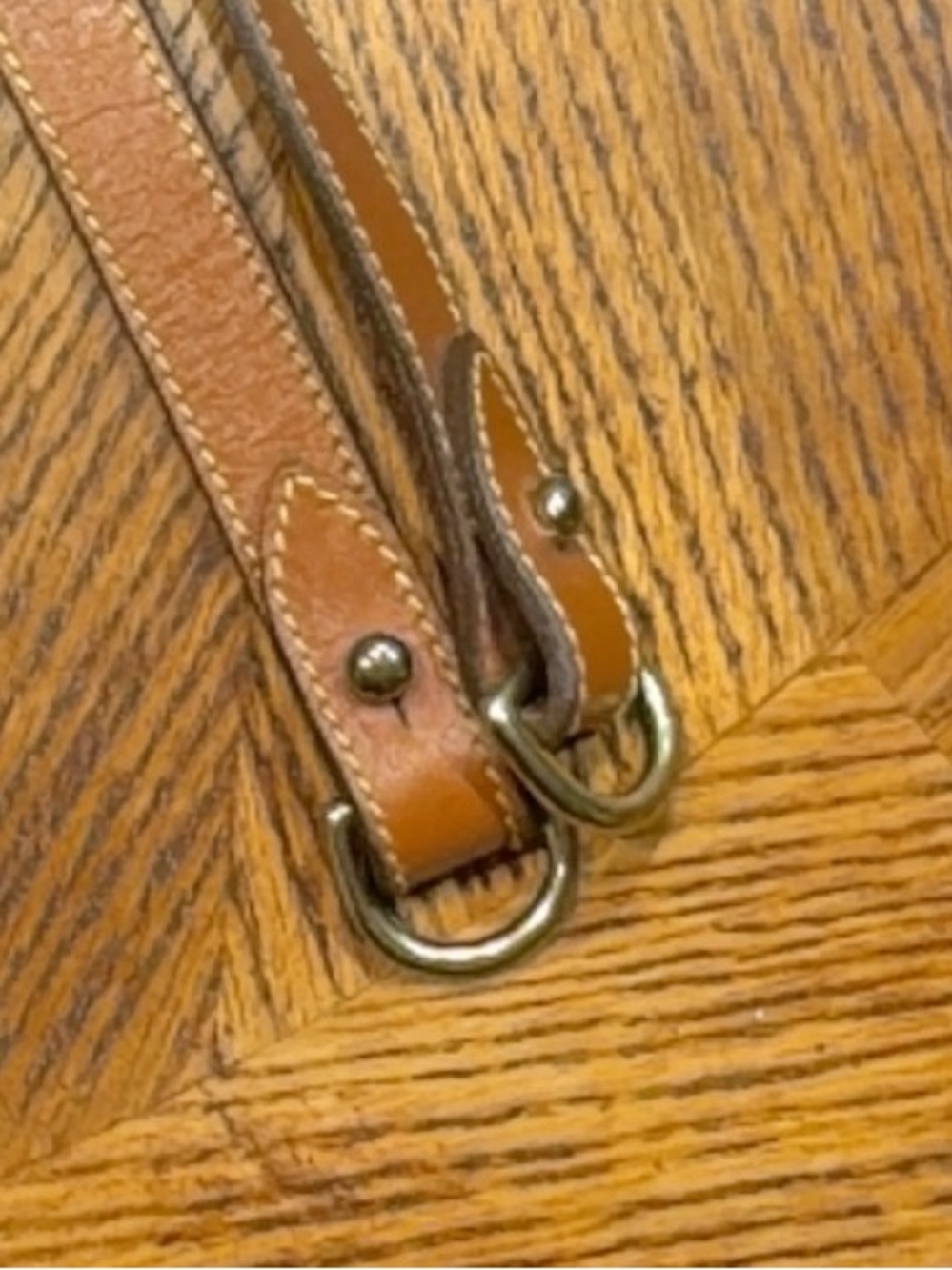 Dooney & Bourke Brown Leather Replacement Strap with Solid Brass Hardware - Picture 7 of 8